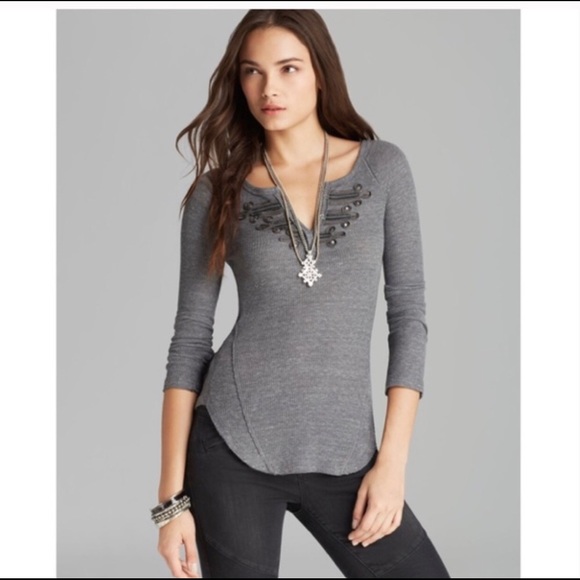 We The Free Battalion Embellished Grey Thermal - Picture 4 of 15